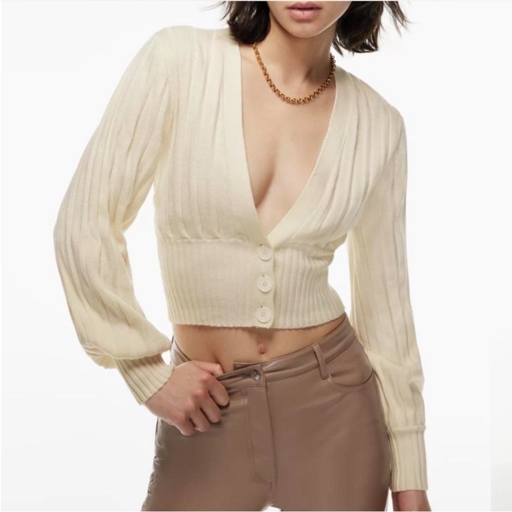 aritzia wilfred wool cardigan